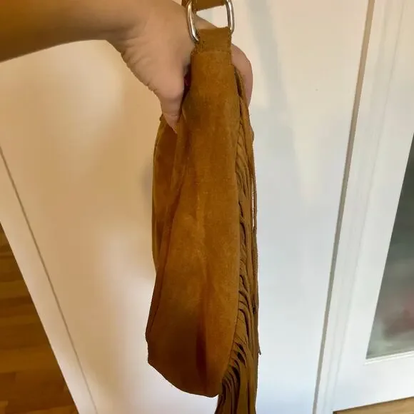 Ten79LA Ricky Suede Tan Crossbody Bag Fringe Western Native Inspired - Picture 7 of 15